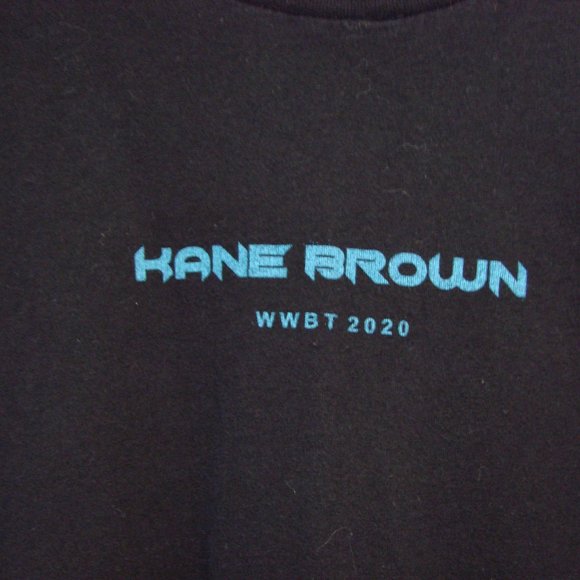 Kane Brown Concert Tour Tee Shirt Worldwide Beautiful 2020 Black Blue Large - Picture 3 of 9